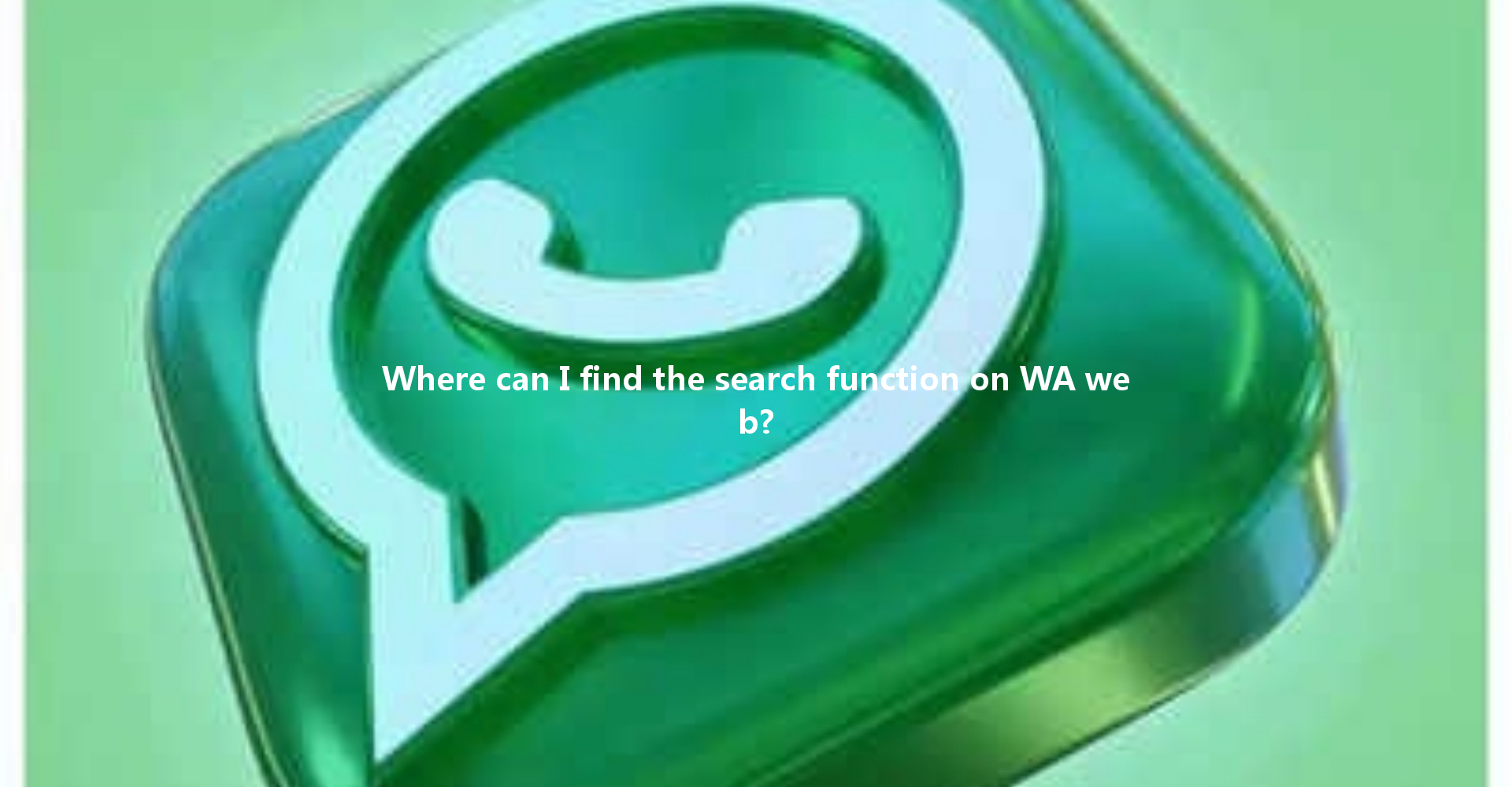 Where can I find the search function on WA web? 一